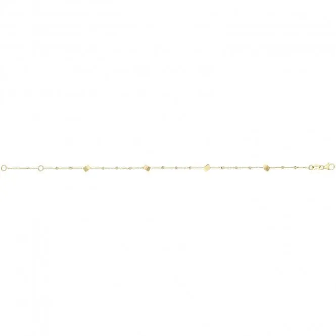 9ct Yellow Gold Cube Bead Bracelet NK443B