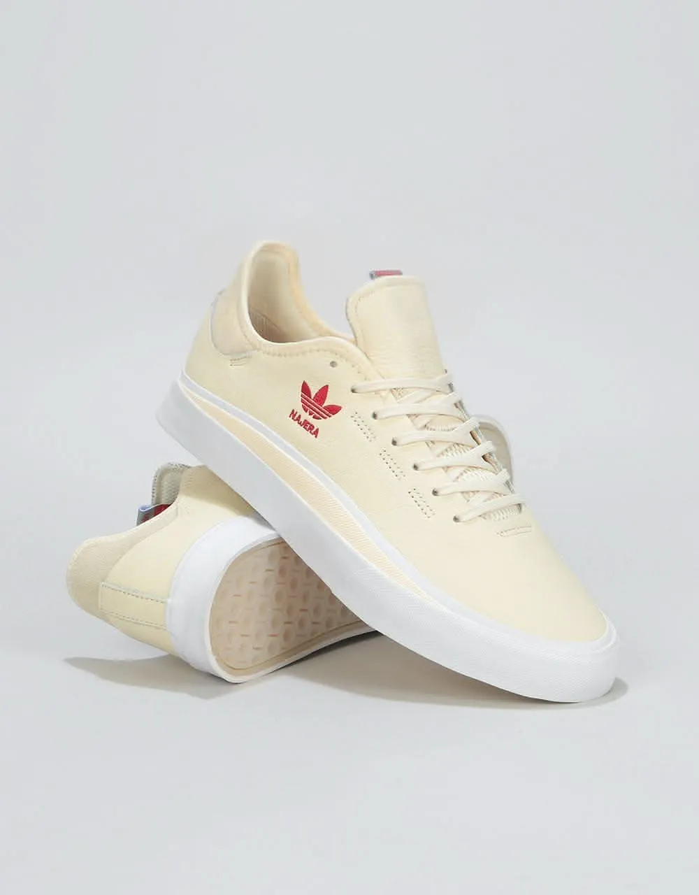 adidas Sabalo x Diego Skate Shoes - Cream/White/White/Powder Red
