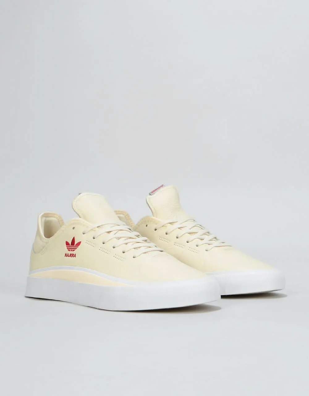 adidas Sabalo x Diego Skate Shoes - Cream/White/White/Powder Red