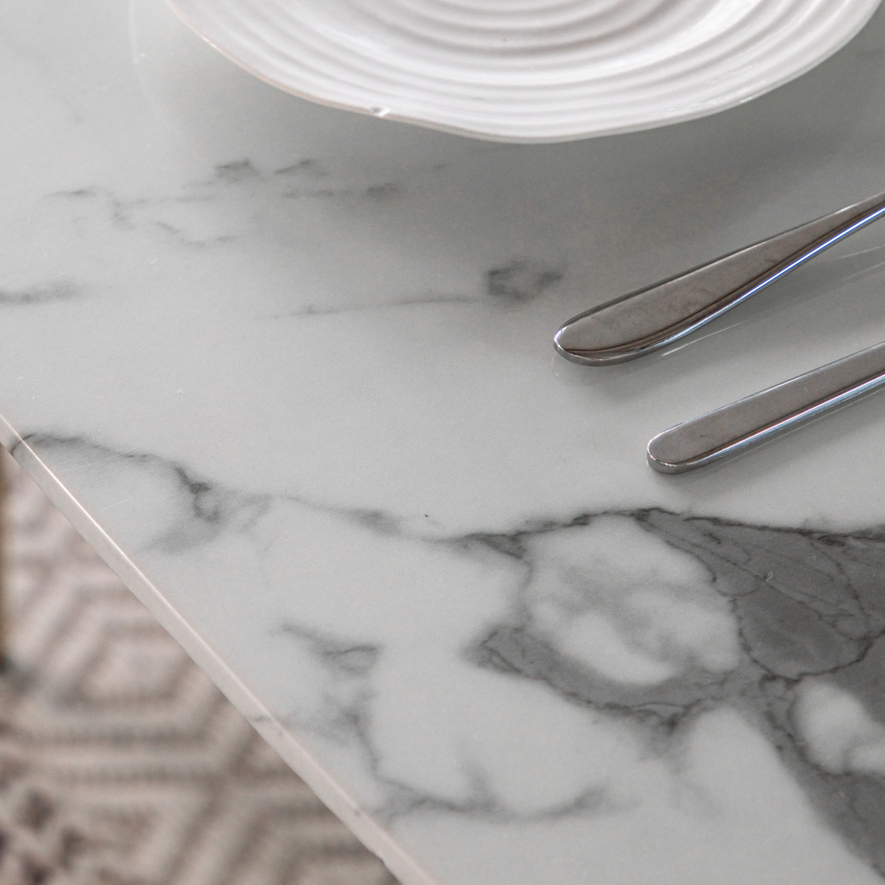 Amos Evans Dining Table White Effect