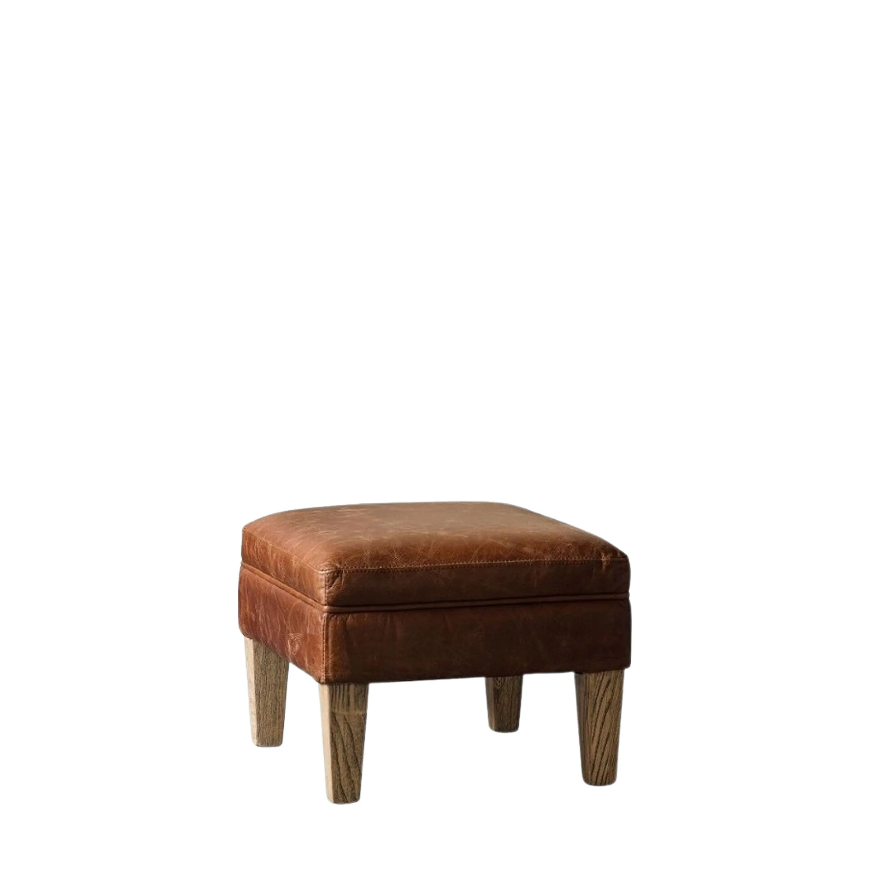 Amos Mr. Paddington Stool Vintage Brown Leather