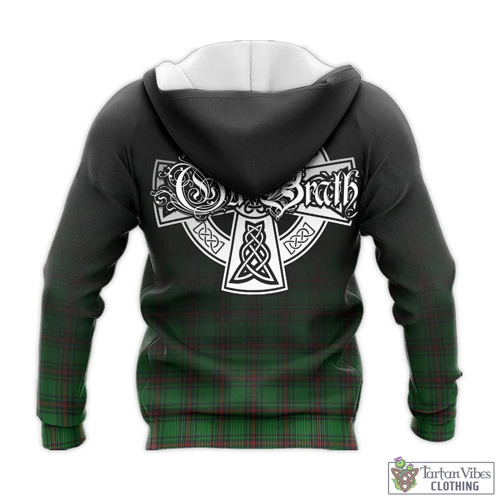 Beveridge Tartan Knitted Hoodie Featuring Alba Gu Brath Family Crest Celtic Inspired