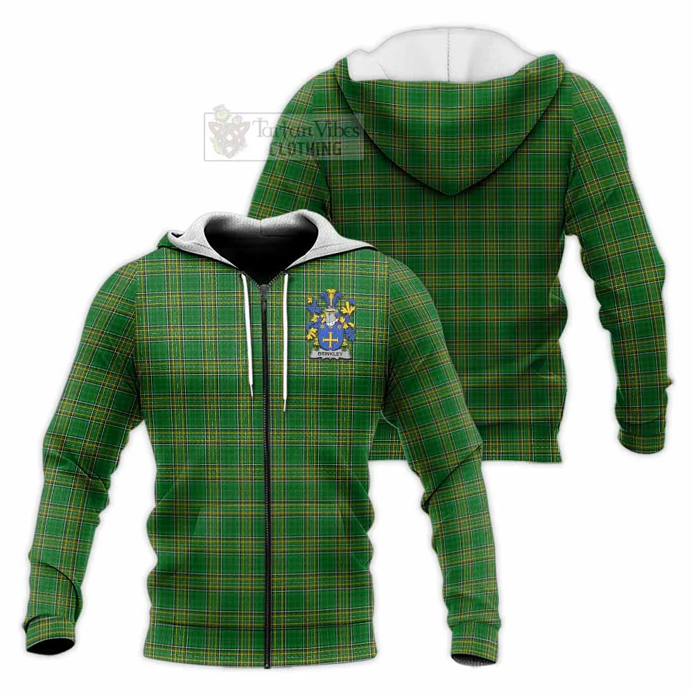 Brinkley Irish Clan Tartan Knitted Hoodie with Coat of Arms