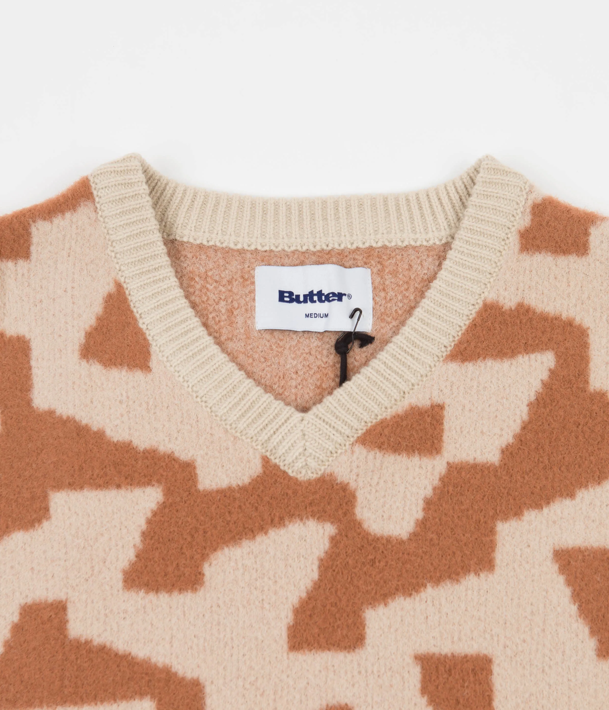 Butter Goods Mohair Knitted Vest - Brown / Tan