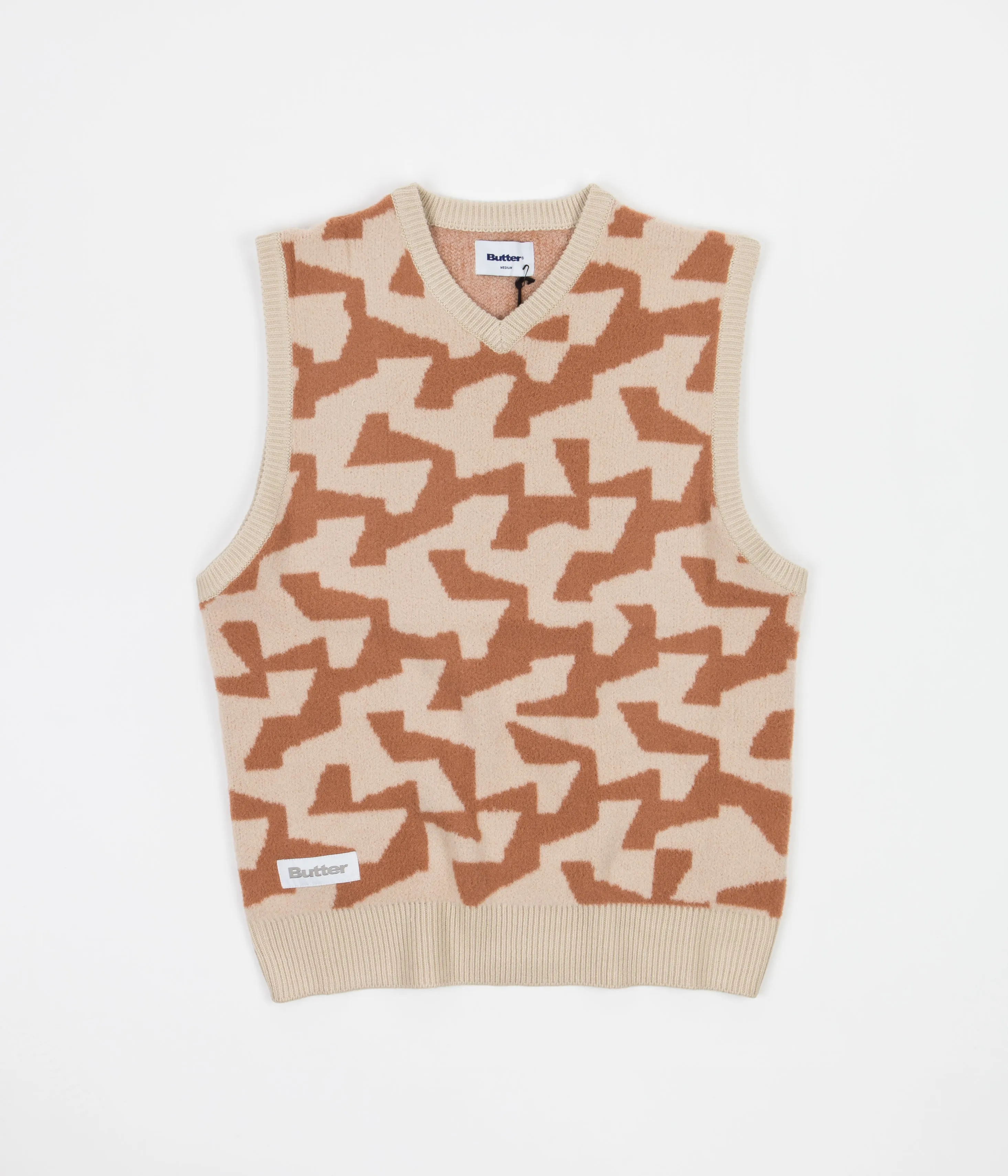 Butter Goods Mohair Knitted Vest - Brown / Tan