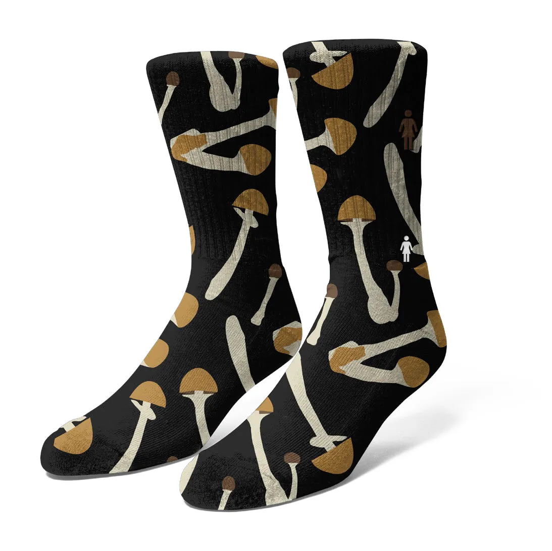 Girl Shroom Socks Black