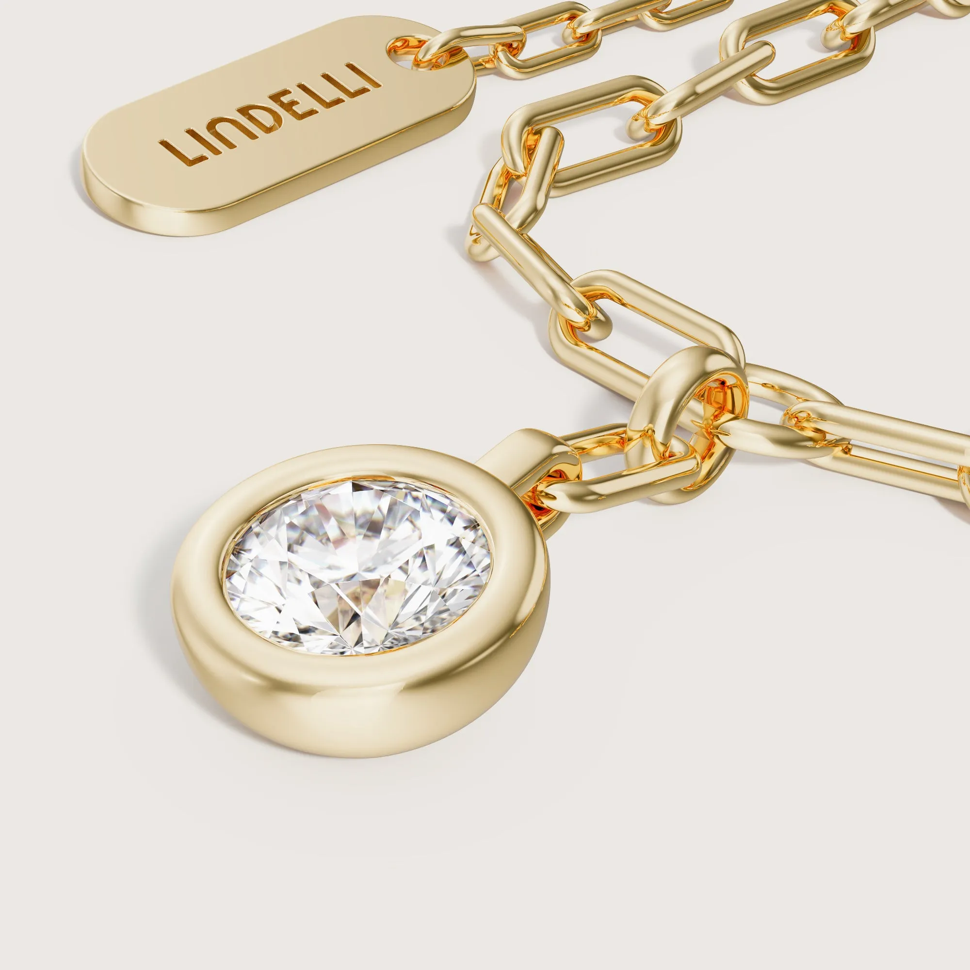 Iris Diamond Bezel Pendant Necklace