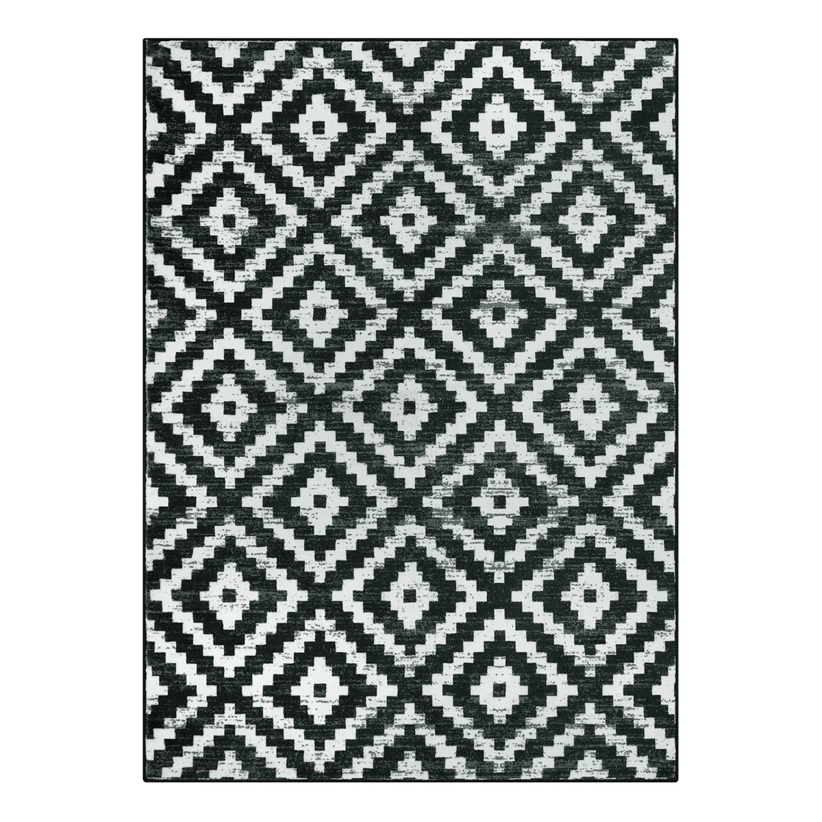 Joanne Modern Moroccan Geometric Kilim Black Rug