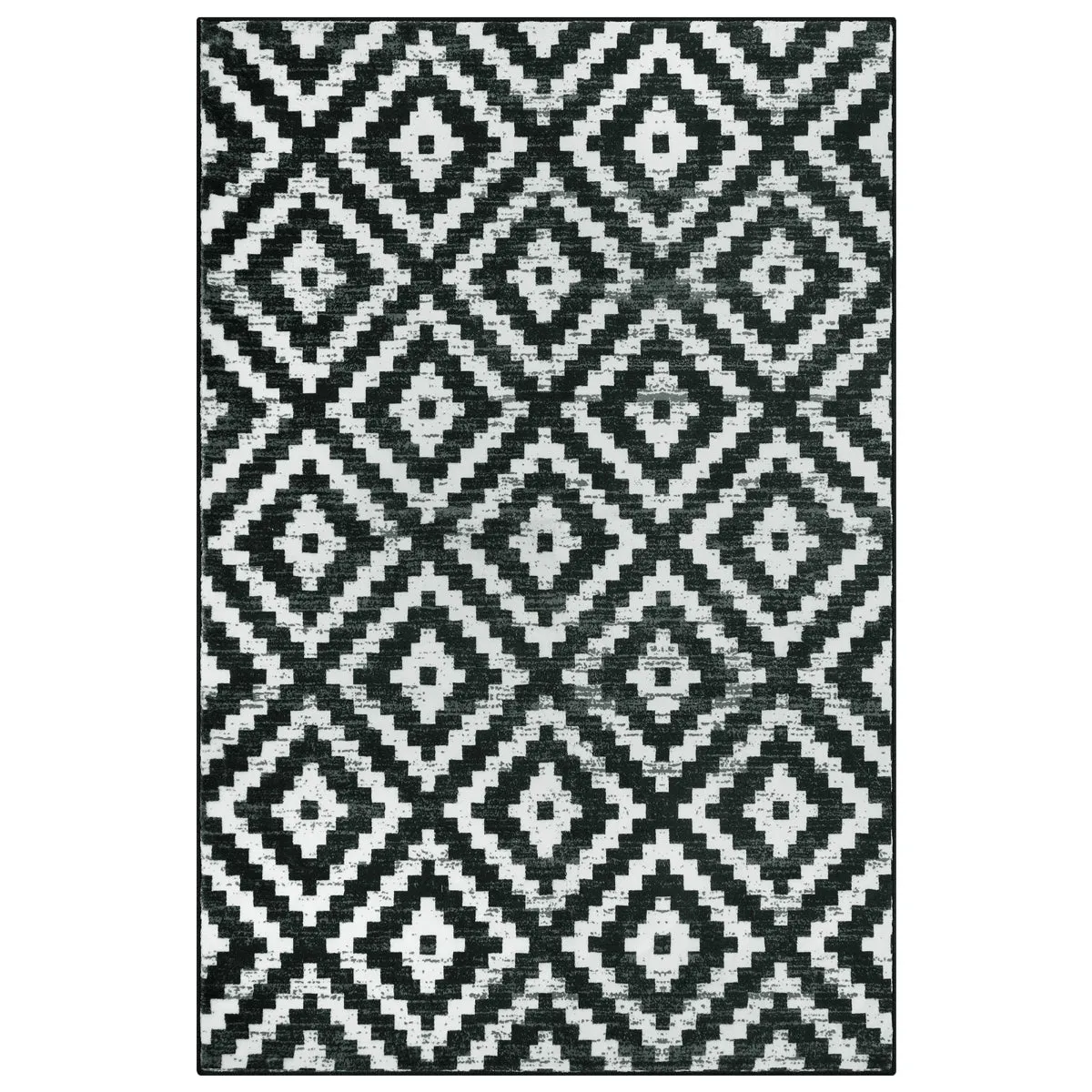 Joanne Modern Moroccan Geometric Kilim Black Rug
