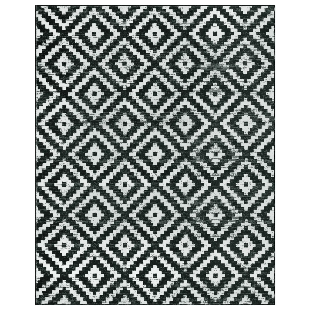 Joanne Modern Moroccan Geometric Kilim Black Rug