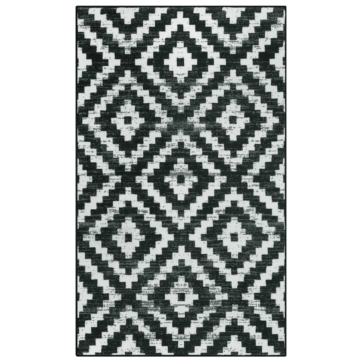 Joanne Modern Moroccan Geometric Kilim Black Rug