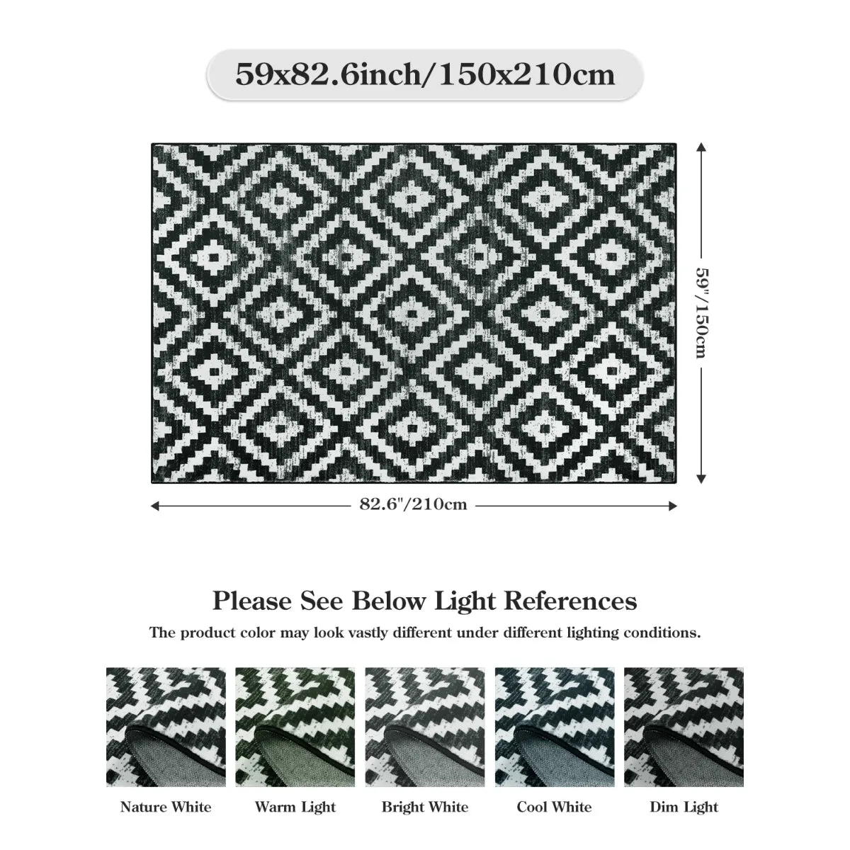 Joanne Modern Moroccan Geometric Kilim Black Rug