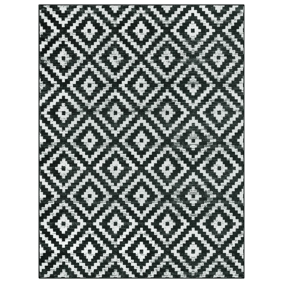 Joanne Modern Moroccan Geometric Kilim Black Rug
