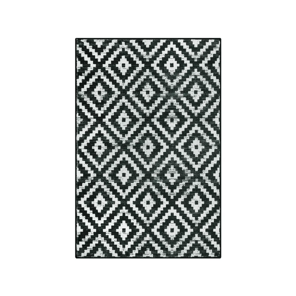 Joanne Modern Moroccan Geometric Kilim Black Rug