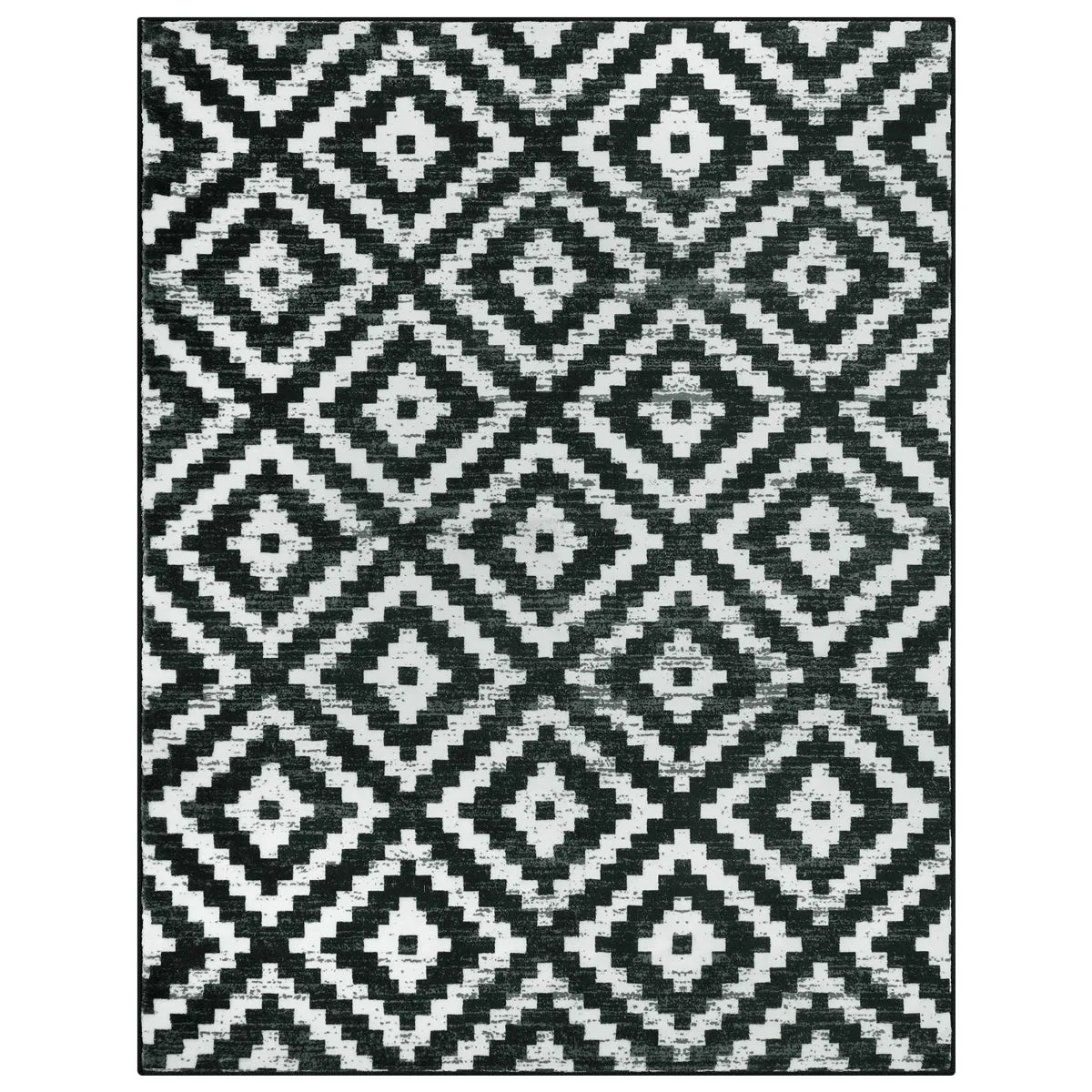 Joanne Modern Moroccan Geometric Kilim Black Rug