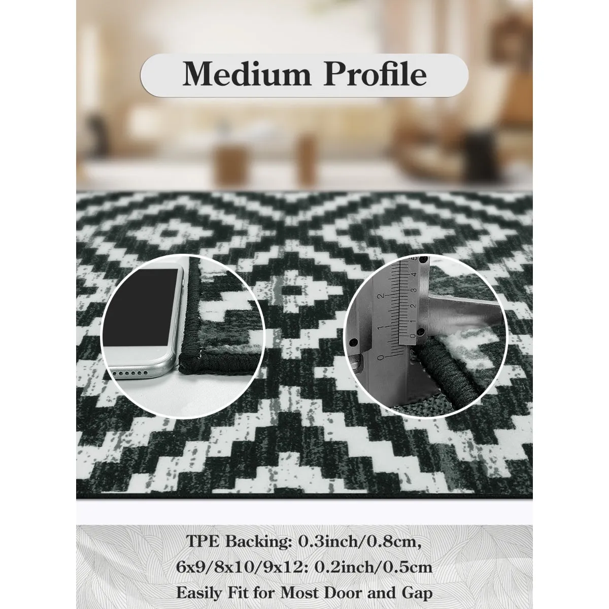 Joanne Modern Moroccan Geometric Kilim Black Rug