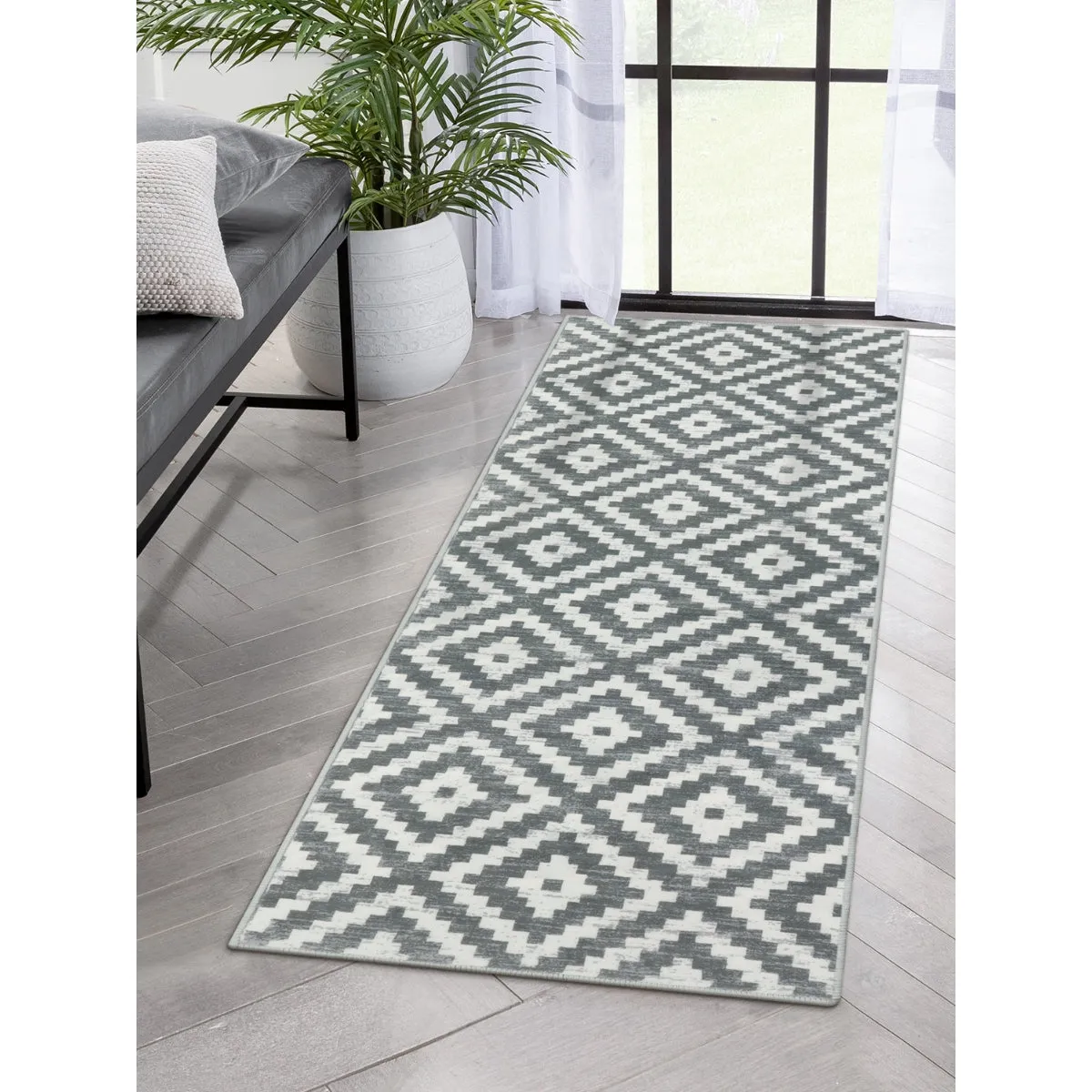 Joanne Modern Moroccan Geometric Kilim Grey Rug