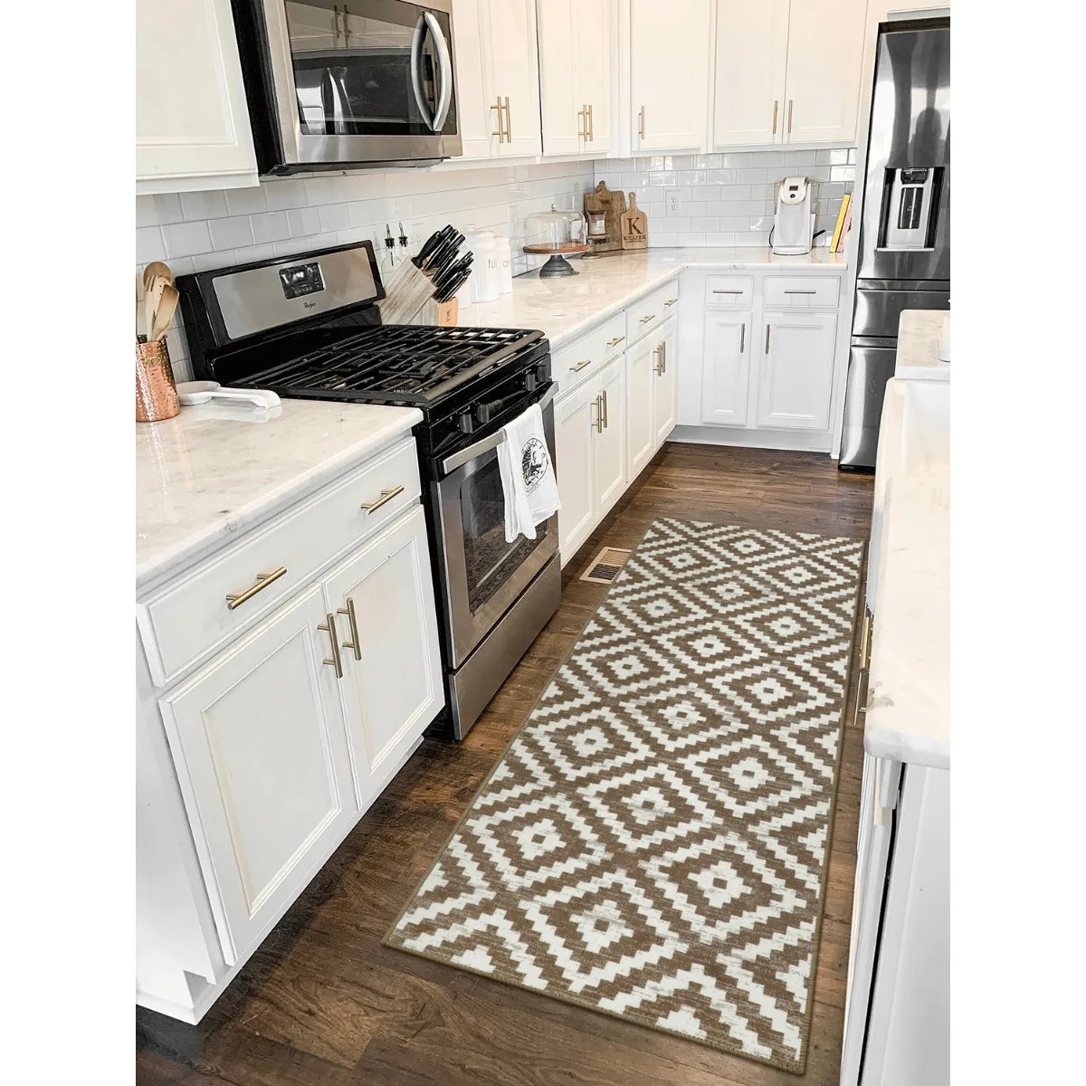 Joanne Modern Moroccan Geometric Kilim Khaki Rug