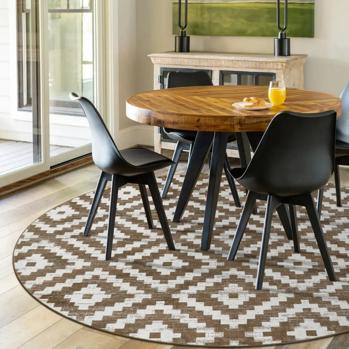 Joanne Modern Moroccan Geometric Kilim Khaki Rug