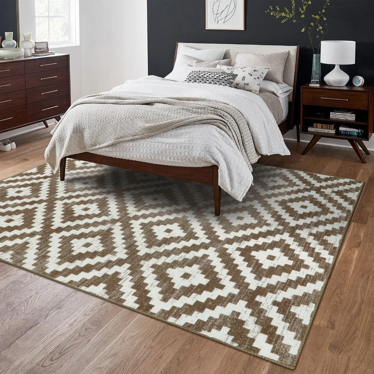 Joanne Modern Moroccan Geometric Kilim Khaki Rug