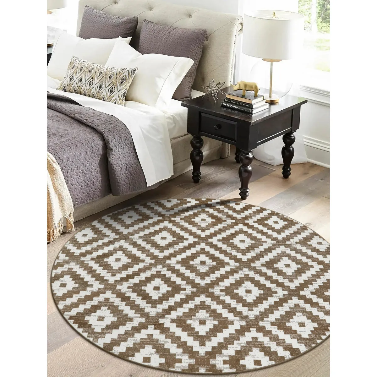 Joanne Modern Moroccan Geometric Kilim Khaki Rug