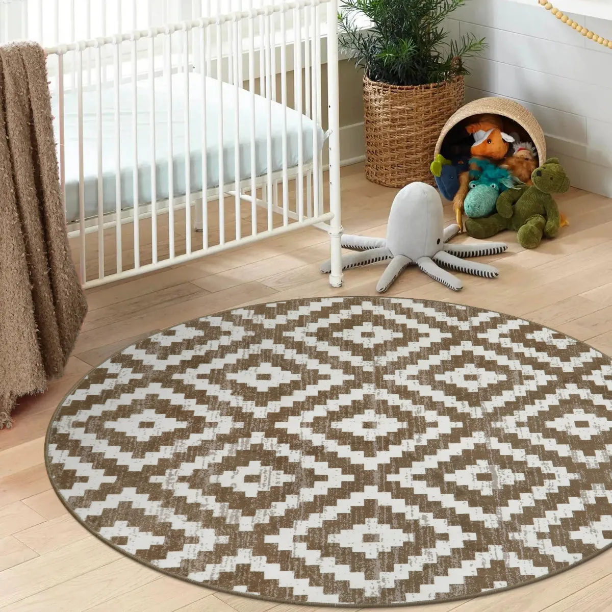 Joanne Modern Moroccan Geometric Kilim Khaki Rug