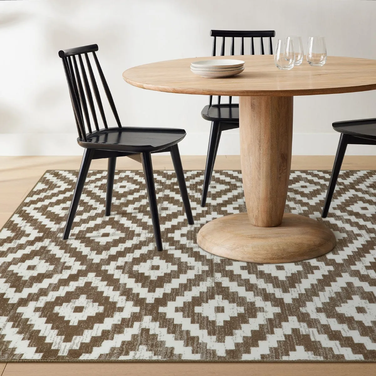 Joanne Modern Moroccan Geometric Kilim Khaki Rug