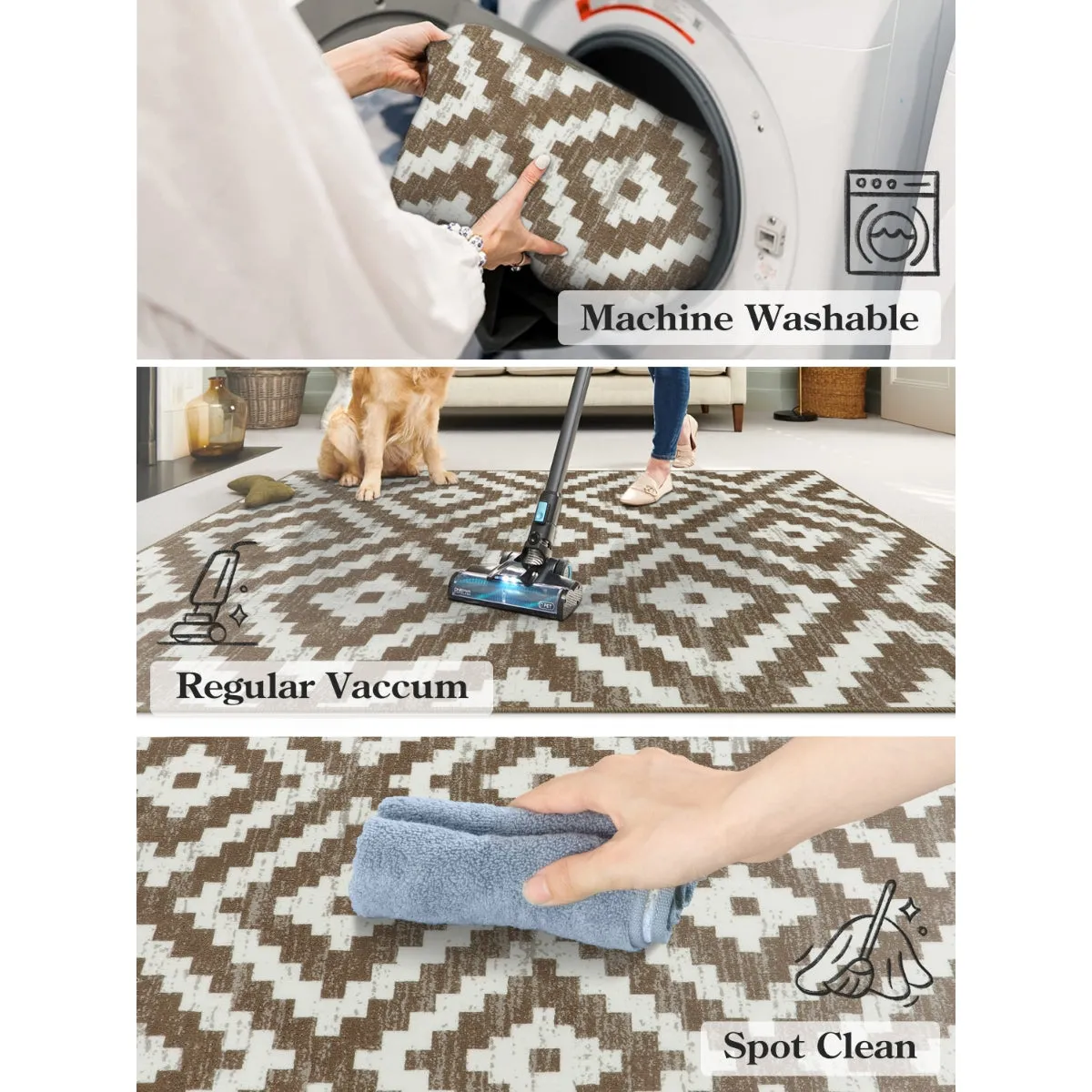 Joanne Modern Moroccan Geometric Kilim Khaki Rug