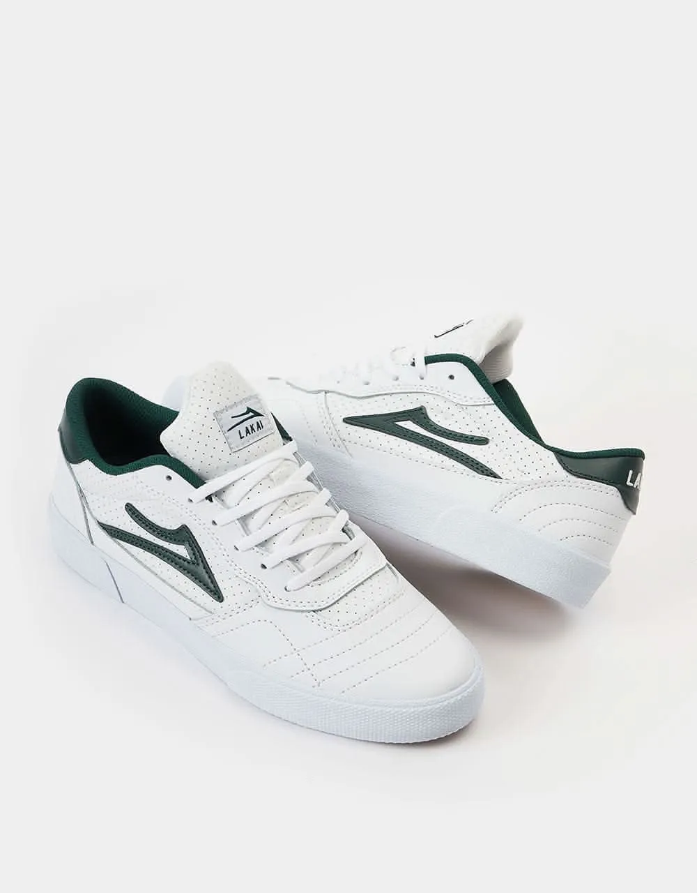Lakai Cambridge Skate Shoes - White/Pine Leather