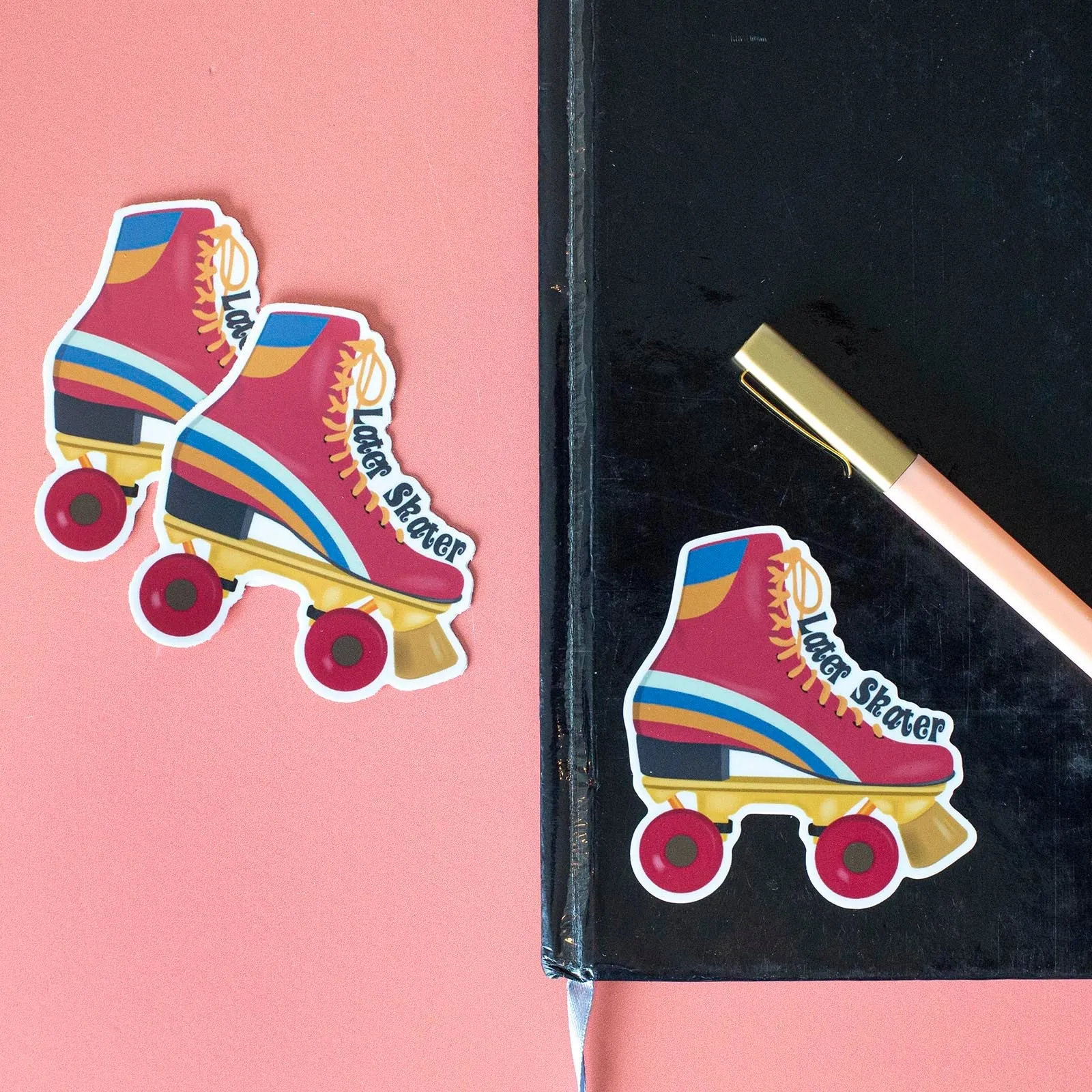 Later Skater Retro Roller Skate Vinyl Sticker