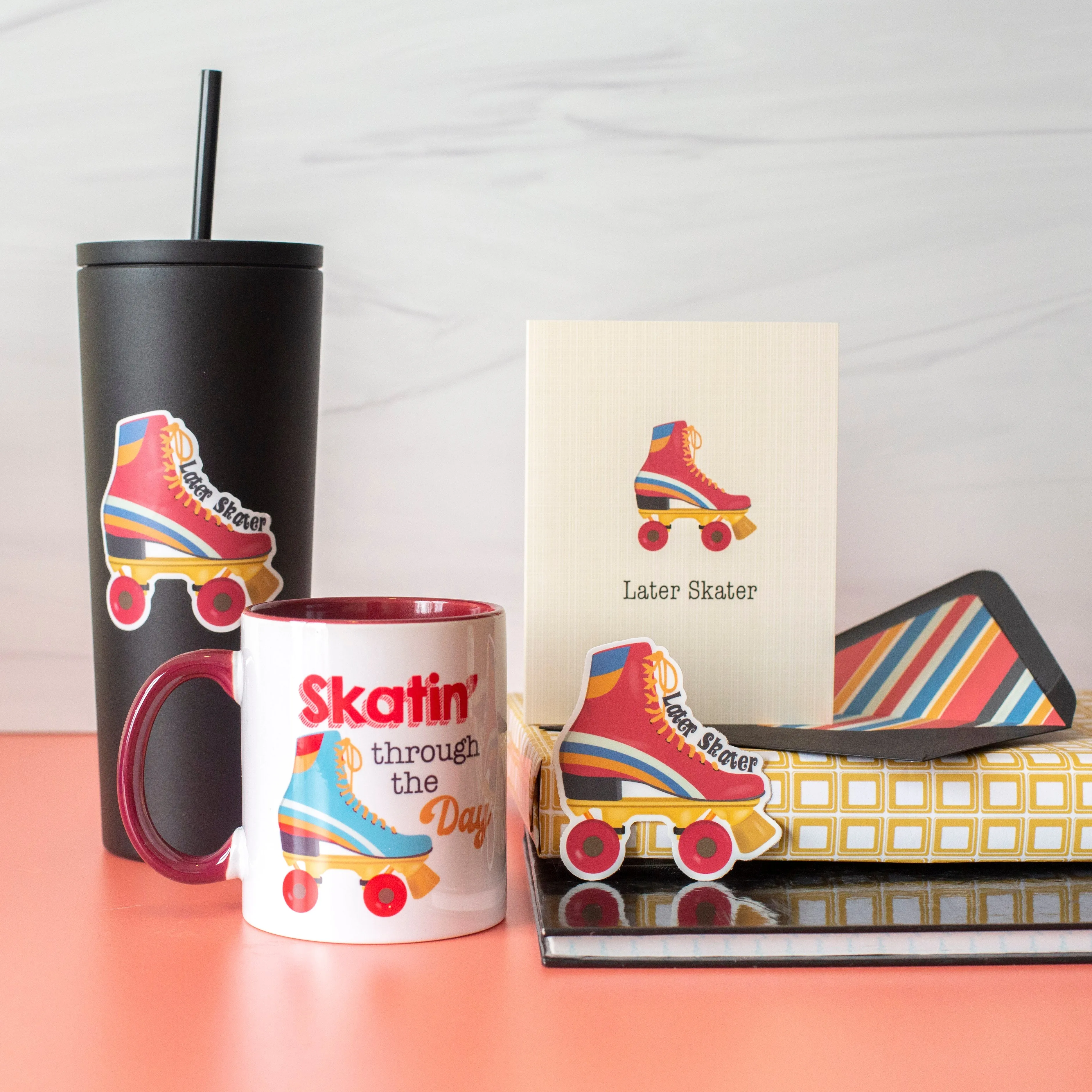 Later Skater Retro Roller Skate Vinyl Sticker