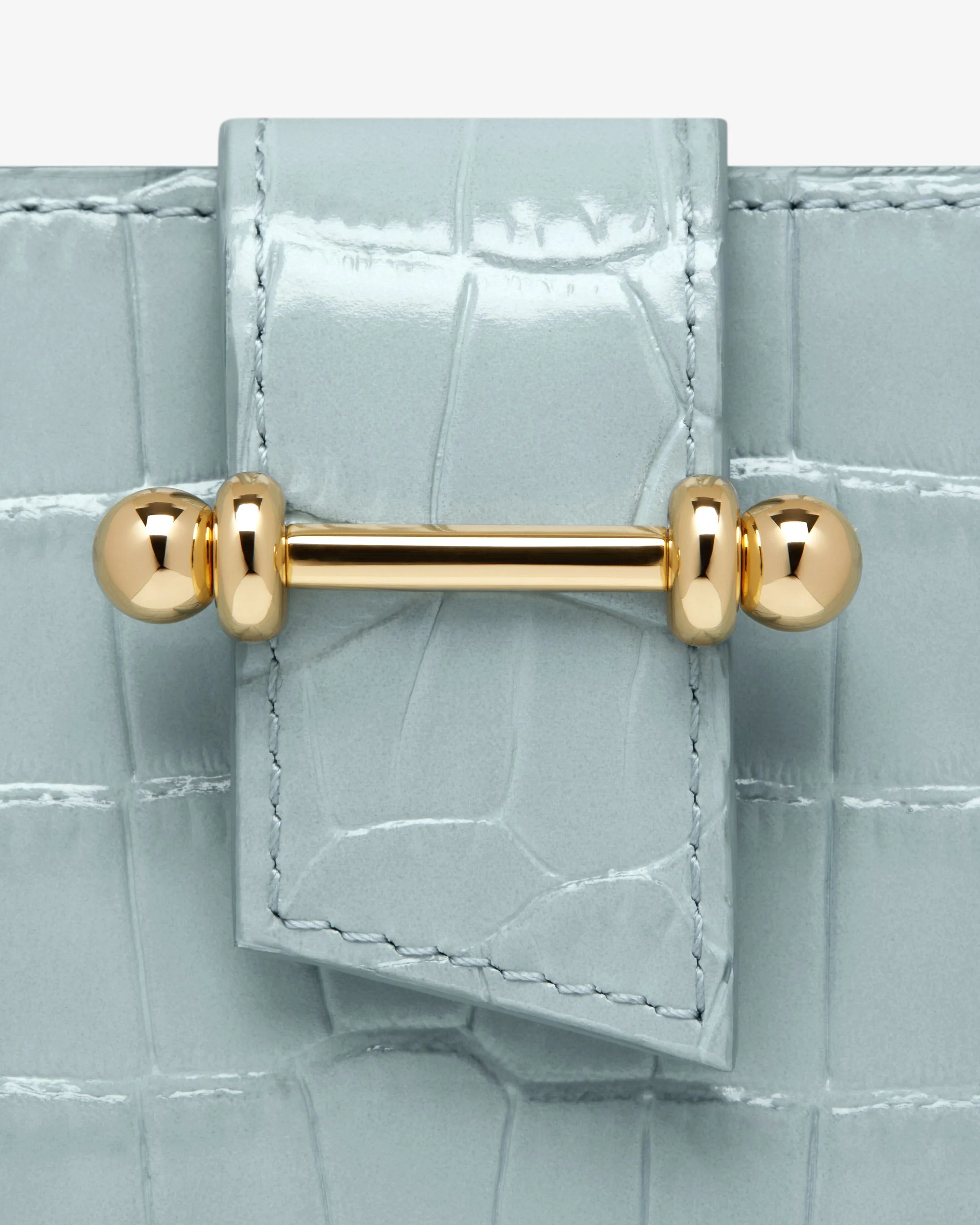Multrees Passport Holder - Croc-Embossed Leather Duck Egg Blue