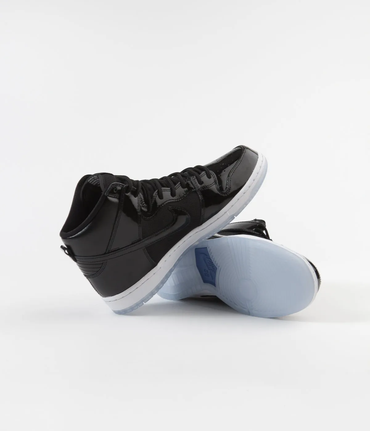 Nike SB Dunk High Pro Shoes - Black / Black - White - Varsity Royal