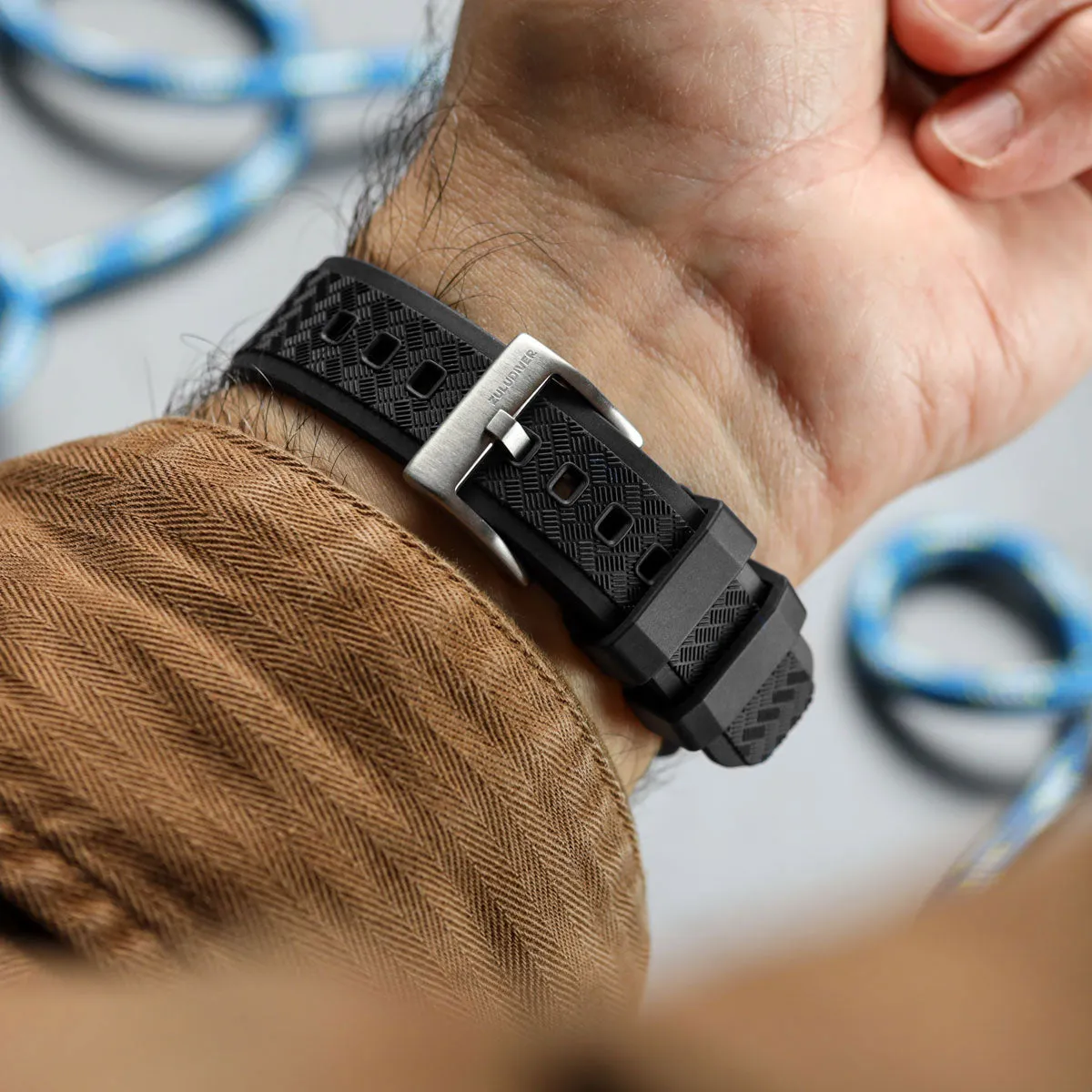 TitanFlex Rubber Watch Strap - Abyss Black