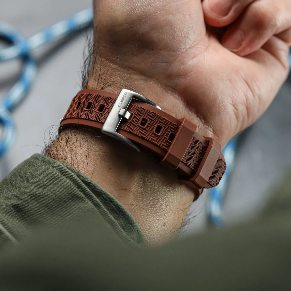TitanFlex Rubber Watch Strap - Harbour Brown