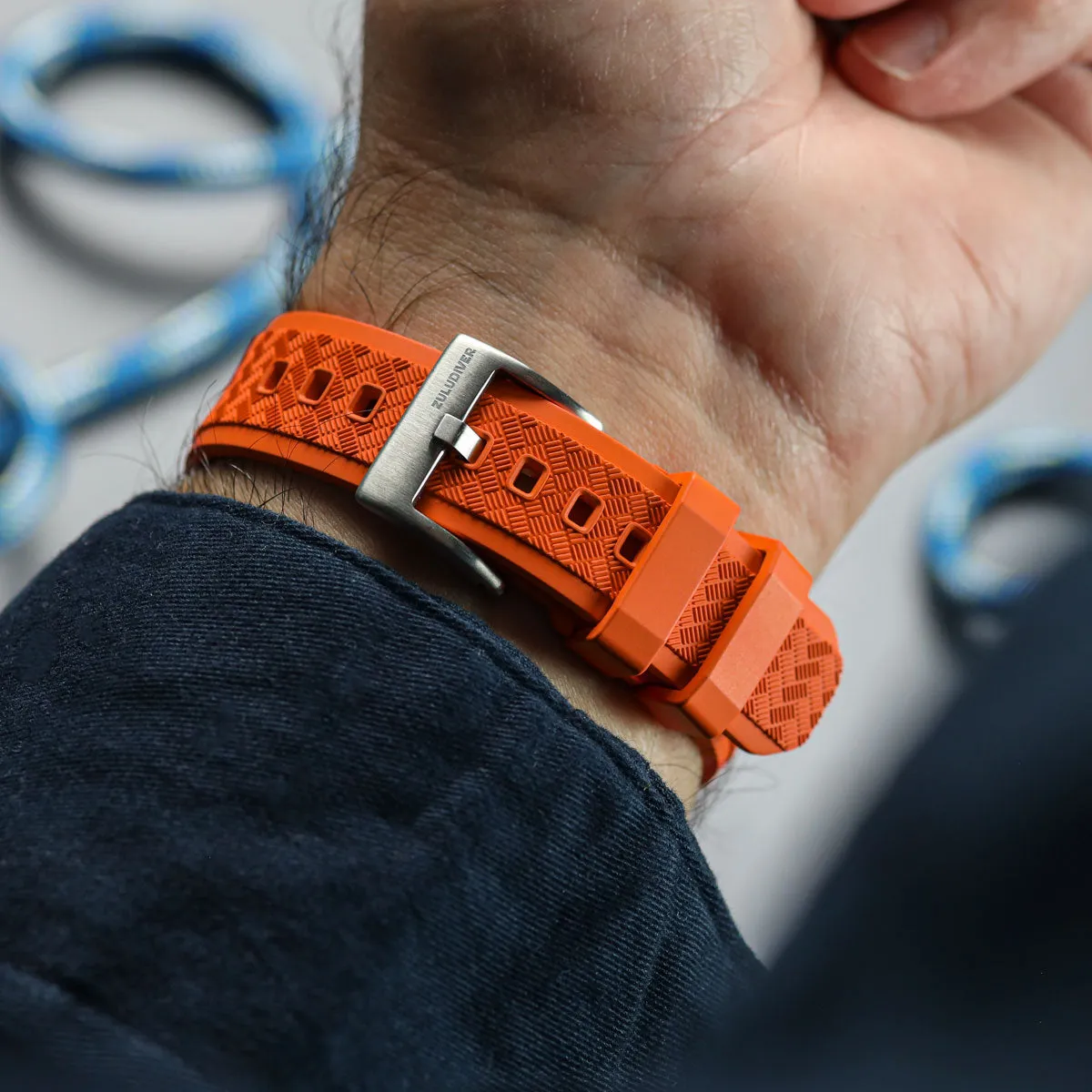 TitanFlex Rubber Watch Strap - Sunset Orange