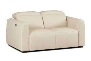 Valencia Carmen Leather 68.5" Loveseat Dual Recliner Lounge, Beige
