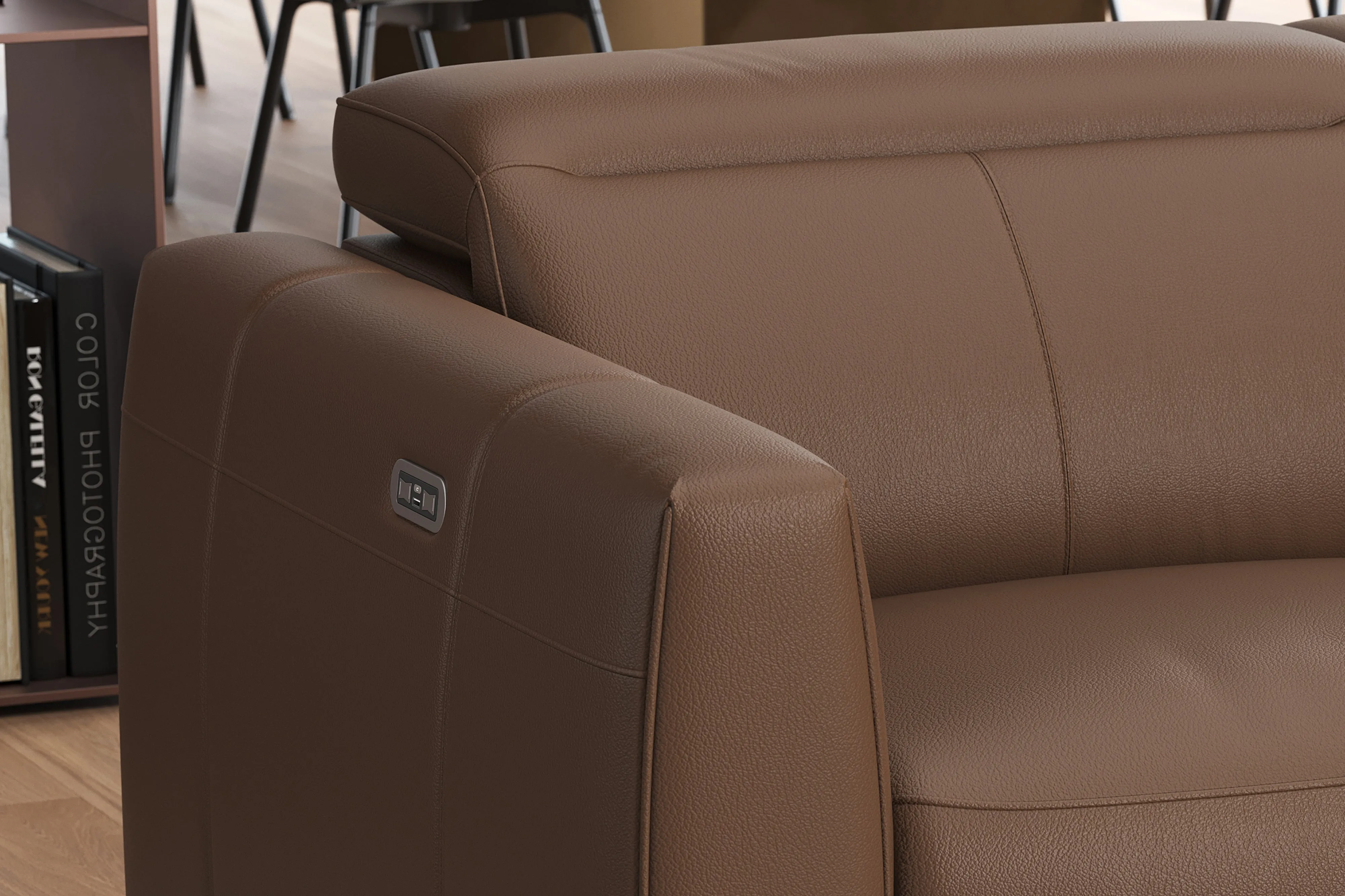 Valencia Carmen Leather Single Recliner Chair, Brown