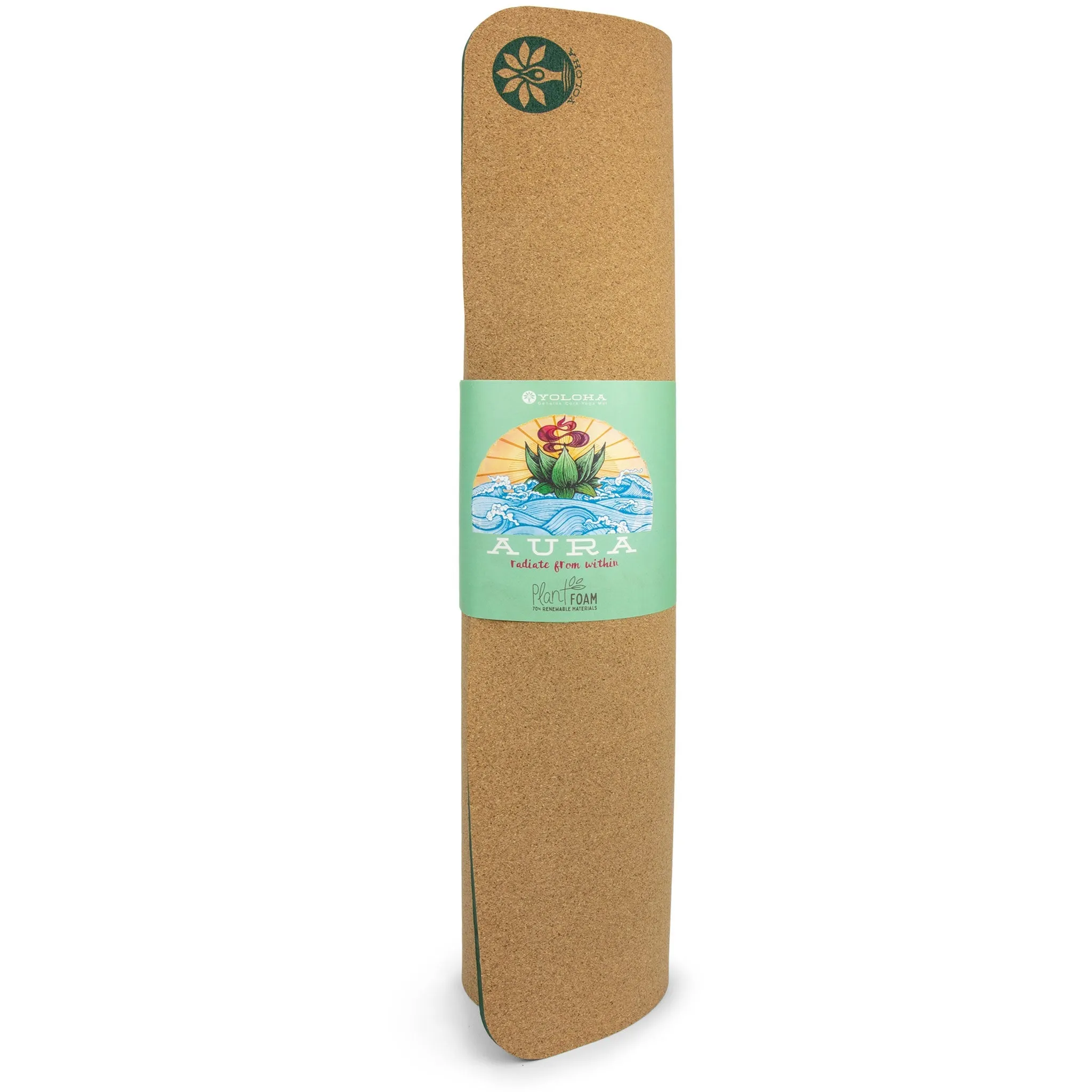 Yoloha Yoga: Pond of Harmony Aura Cork Yoga Mat